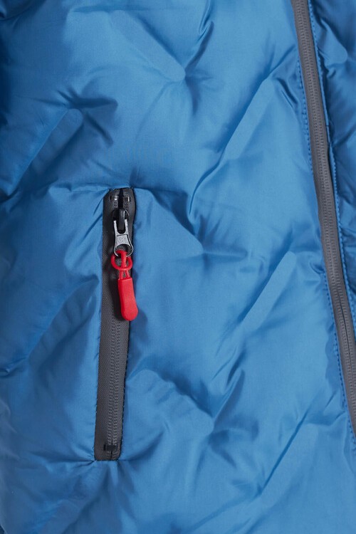 Erkek Çocuk Mont Çapraz Baskılı Kapüşonlu Şişme Mont 14539