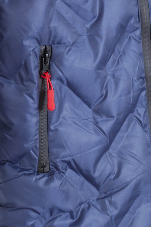 Erkek Çocuk Mont Çapraz Baskılı Kapüşonlu Şişme Mont 14539