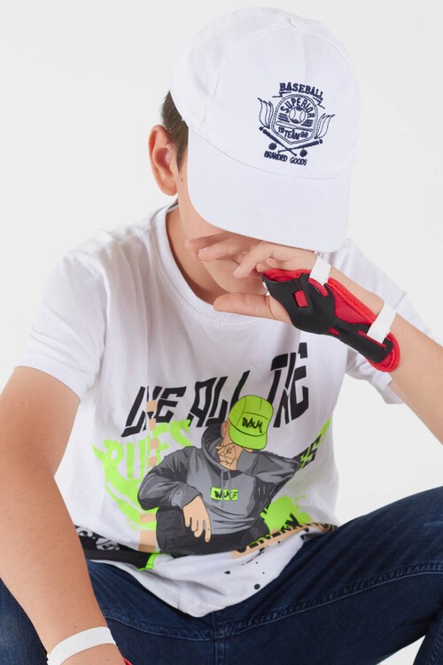 Erkek Çocuk Cepli Baskılı Tshirt 8-12 Yaş 14056