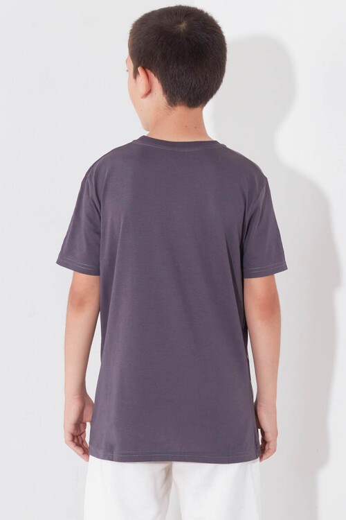 Erkek Çocuk Cepli Priority Baskılı Tshirt 8-13 Yaş 14016