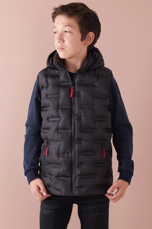 Erkek Çocuk Desenli Kapüşonlu Şişme Yelek 14582