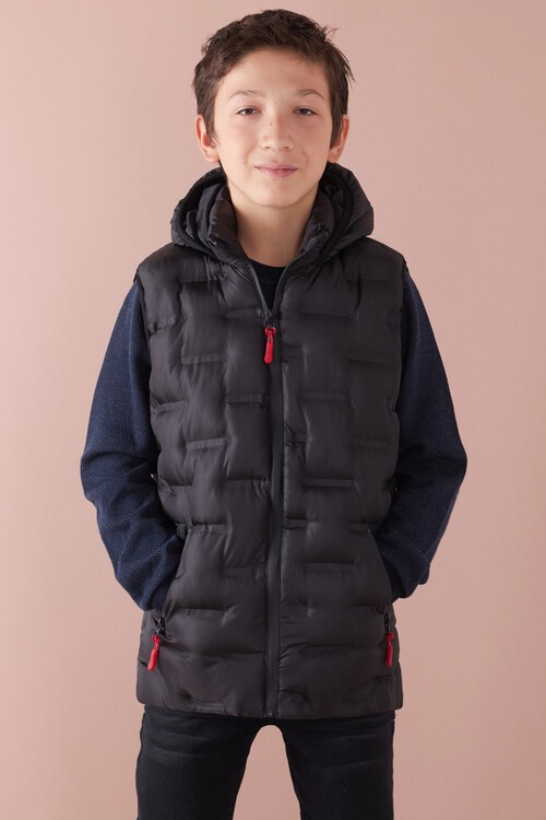 Erkek Çocuk Desenli Kapüşonlu Şişme Yelek 14582