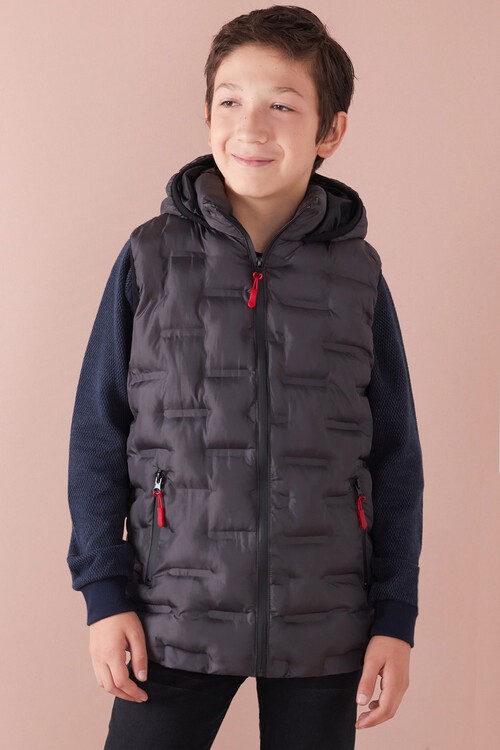 Erkek Çocuk Desenli Kapüşonlu Şişme Yelek 14582