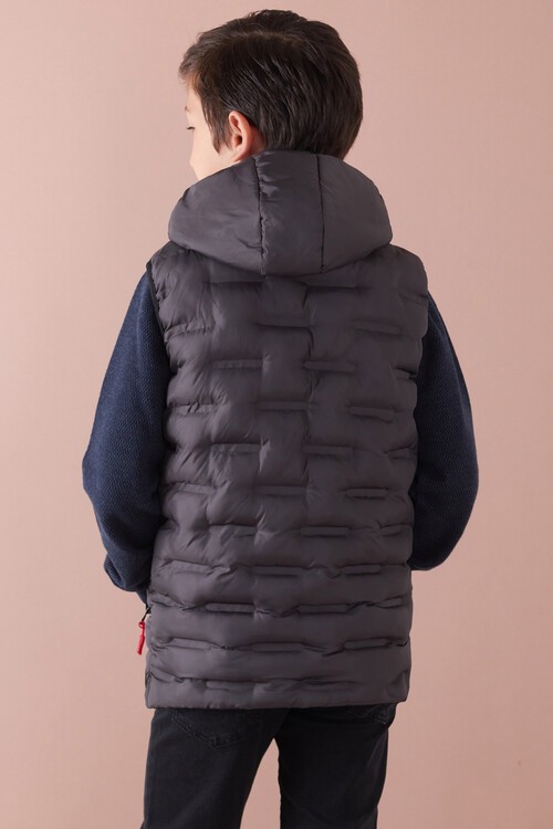 Erkek Çocuk Desenli Kapüşonlu Şişme Yelek 14582