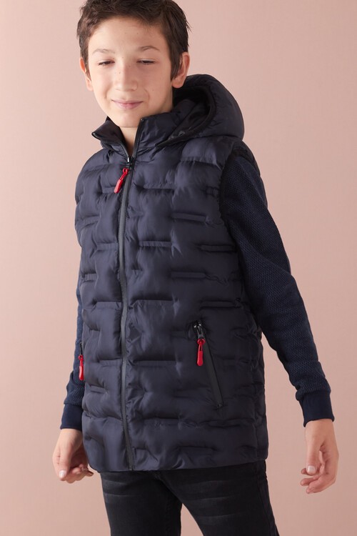 Erkek Çocuk Desenli Kapüşonlu Şişme Yelek 14582