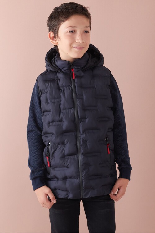 Erkek Çocuk Desenli Kapüşonlu Şişme Yelek 14582