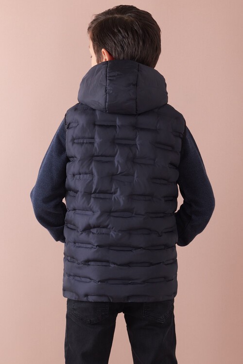 Erkek Çocuk Desenli Kapüşonlu Şişme Yelek 14582