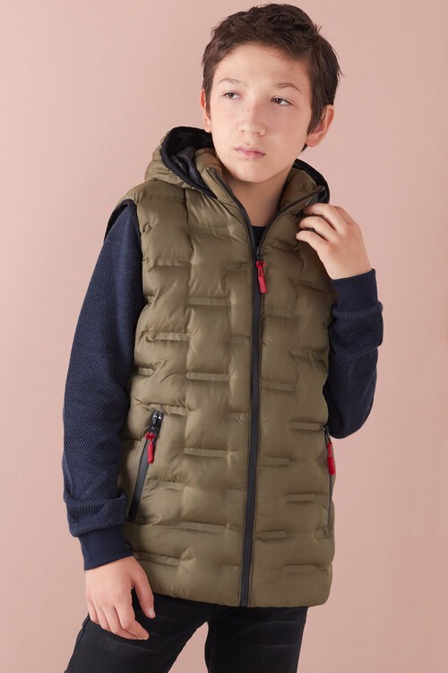 Erkek Çocuk Desenli Kapüşonlu Şişme Yelek 14582