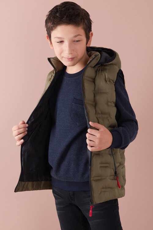 Erkek Çocuk Desenli Kapüşonlu Şişme Yelek 14582