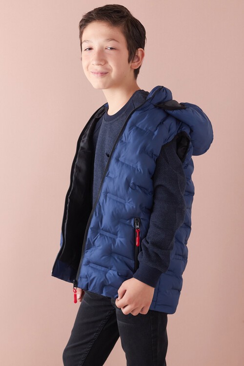 Erkek Çocuk Desenli Kapüşonlu Şişme Yelek 14582