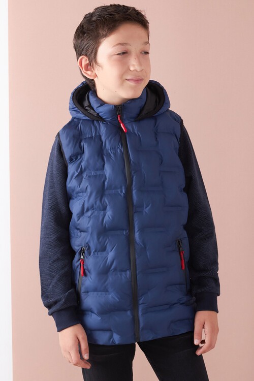 Erkek Çocuk Desenli Kapüşonlu Şişme Yelek 14582