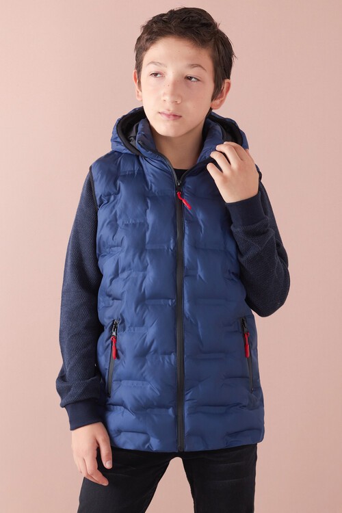 Erkek Çocuk Desenli Kapüşonlu Şişme Yelek 14582