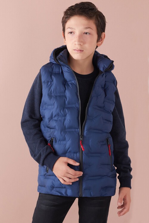 Erkek Çocuk Desenli Kapüşonlu Şişme Yelek 14582