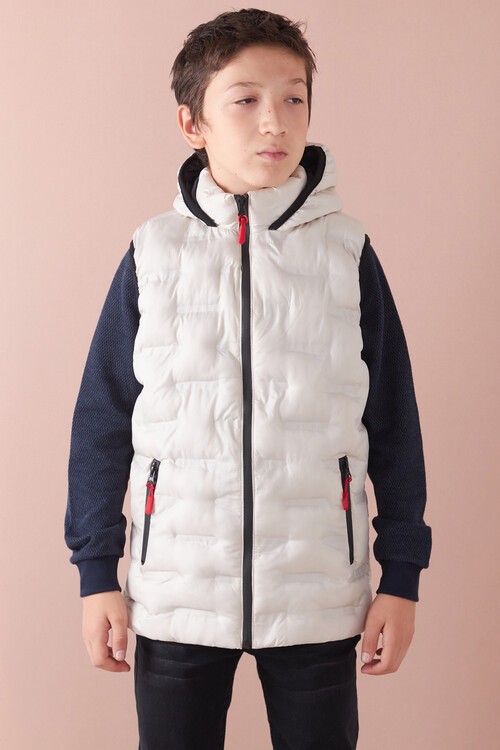 Erkek Çocuk Desenli Kapüşonlu Şişme Yelek 14582