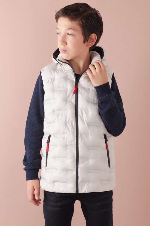 Erkek Çocuk Desenli Kapüşonlu Şişme Yelek 14582