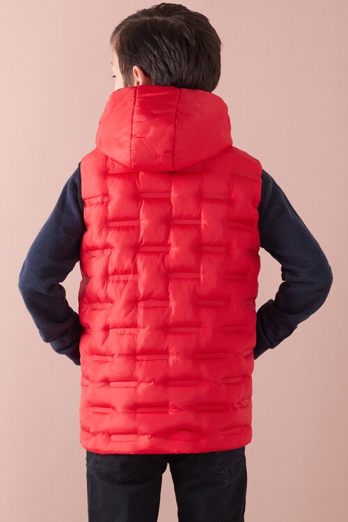 Erkek Çocuk Desenli Kapüşonlu Şişme Yelek 14582