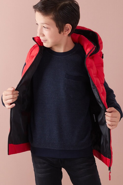 Erkek Çocuk Desenli Kapüşonlu Şişme Yelek 14582