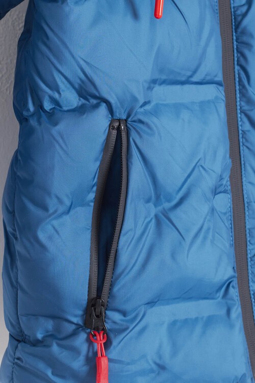 Erkek Çocuk Mont Düz Baskılı Kapşonlu Şişme Mont 14540