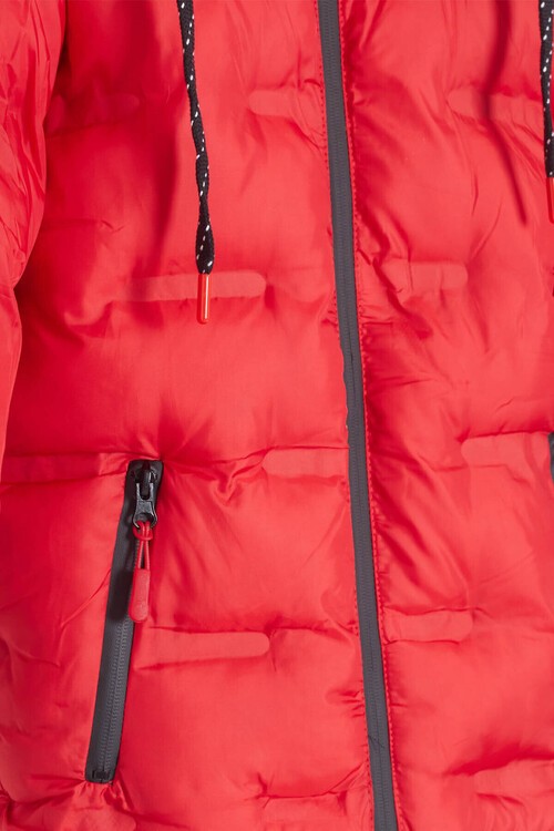 Erkek Çocuk Mont Düz Baskılı Kapşonlu Şişme Mont 14540