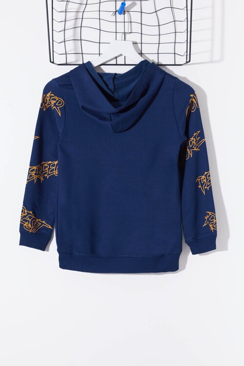 Erkek Çocuk Everything Baskılı Kapşonlu Sweatshirt 14017