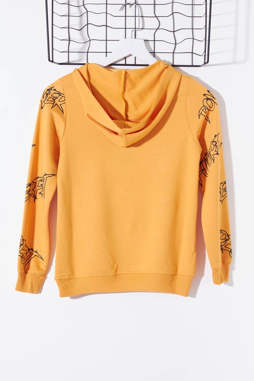 Erkek Çocuk Everything Baskılı Kapşonlu Sweatshirt 14017