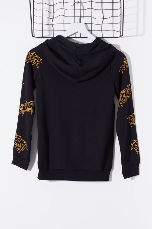 Erkek Çocuk Everything Baskılı Kapşonlu Sweatshirt 14017