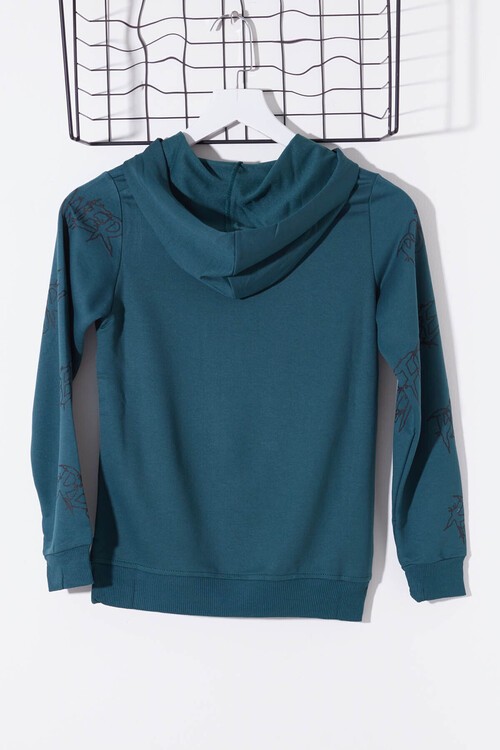 Erkek Çocuk Everything Baskılı Kapşonlu Sweatshirt 14017