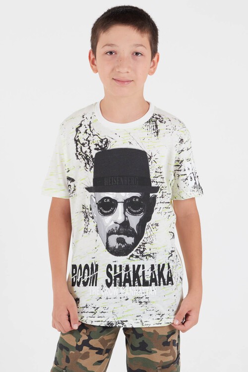 Erkek Çocuk Heisenberg Yazı Baskılı Tshirt 9-14 Yaş 14072