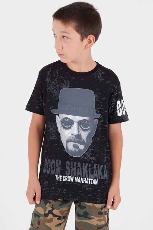 Erkek Çocuk Heisenberg Yazı Baskılı Tshirt 9-14 Yaş 14072