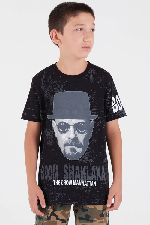 Erkek Çocuk Heisenberg Yazı Baskılı Tshirt 9-14 Yaş 14072