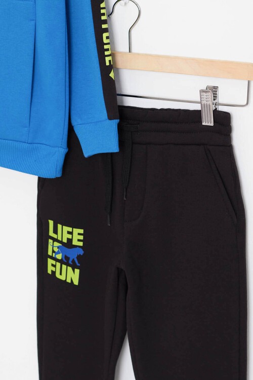 Erkek Çocuk Kaplan Baskılı Polarlı Eşofman Takım 14621