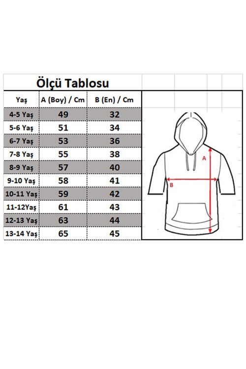 Erkek Çocuk Kapşonlu Tshirt 4-14 Yaş 14254