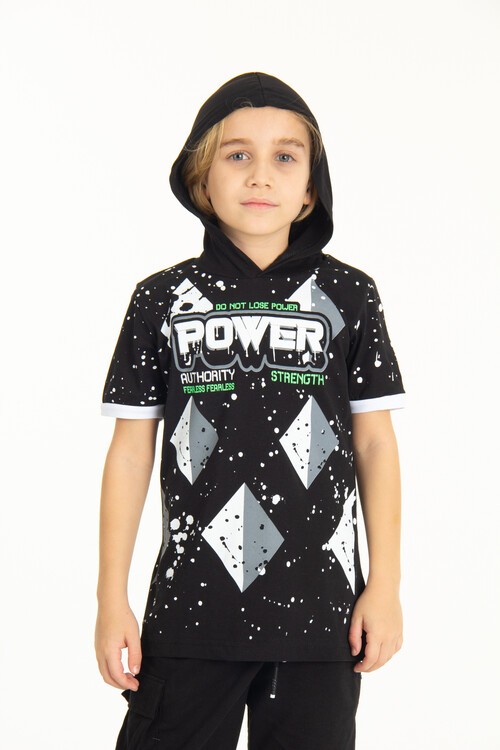 Erkek Çocuk Kapşonlu Tshirt 4-14 Yaş 14254