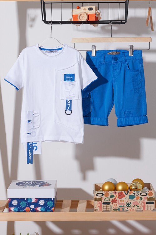 Erkek Çocuk Kesik Detaylı 2 li Takım 14106