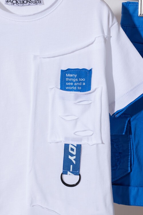 Erkek Çocuk Kesik Detaylı 2 li Takım 14106