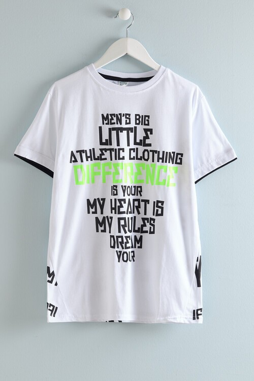 Erkek Çocuk Little Baskılı Tshirt 8-12 Yaş 14018