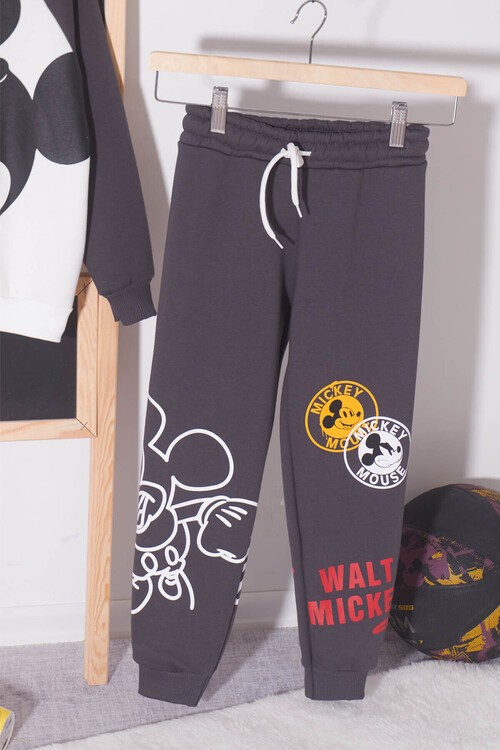 Erkek Çocuk Mickey Baskı Polarlı Kalın Eşofman Takım 14618