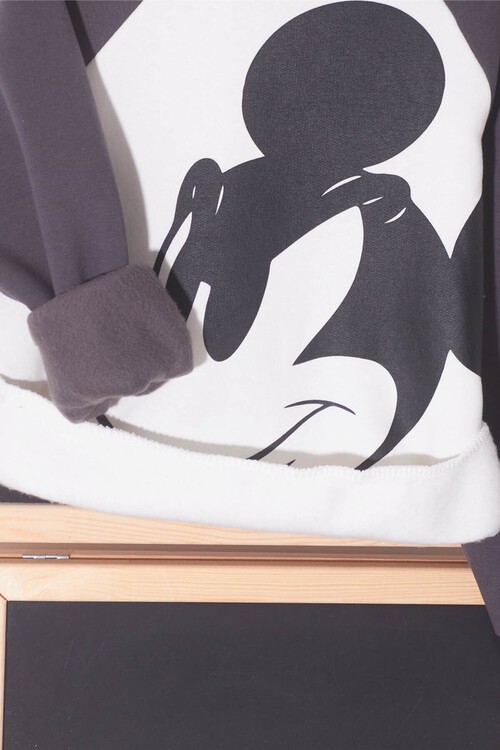 Erkek Çocuk Mickey Baskı Polarlı Kalın Eşofman Takım 14618