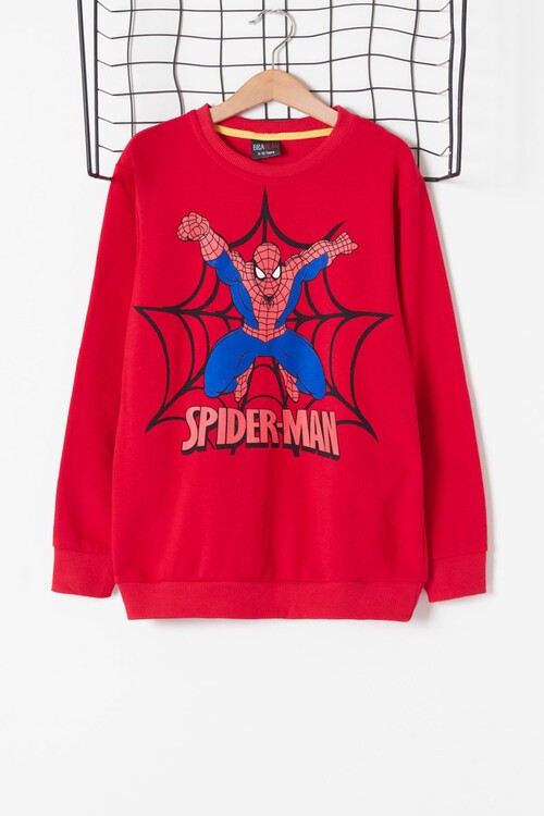 Erkek Çocuk Örümcek Baskılı Uzun Kol Sweatshirt  4-10Yaş 13360