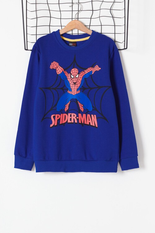 Erkek Çocuk Örümcek Baskılı Uzun Kol Sweatshirt  4-10Yaş 13360