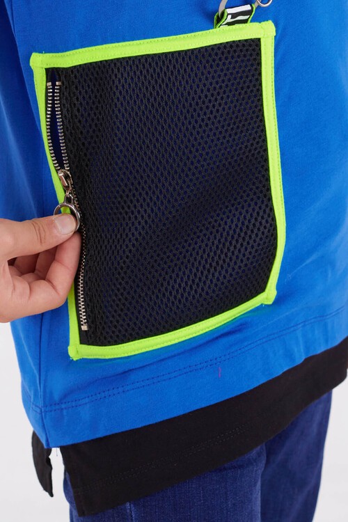 Erkek Çocuk Şerit Detaylı Tshirt 9-14 Yaş 14025