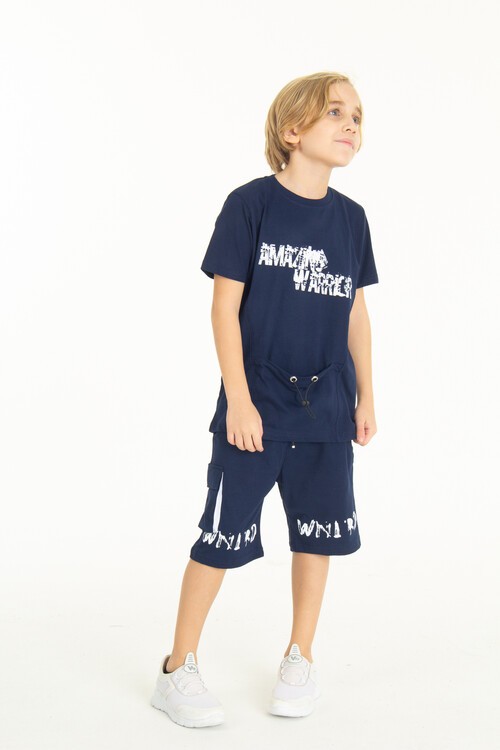 Erkek Çocuk Şortlu Takım Warrior Baskı 14527