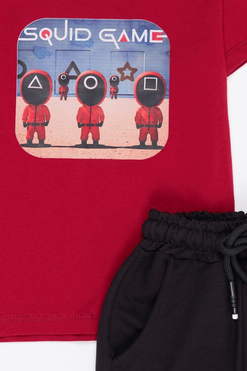 Erkek Çocuk Squid Game Baskı Yazlık Takım 1-8 Yaş 13809