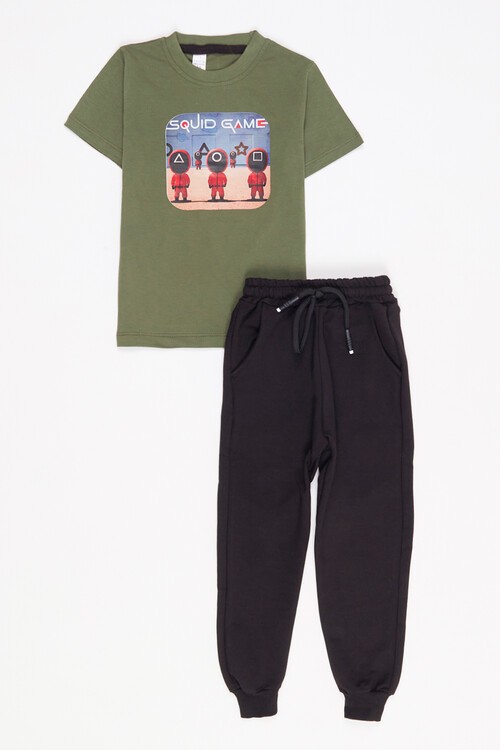 Erkek Çocuk Squid Game Baskı Yazlık Takım 1-8 Yaş 13809