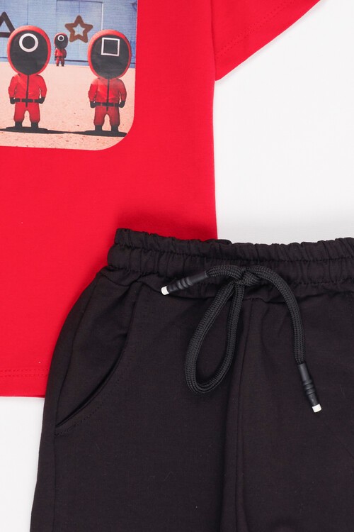 Erkek Çocuk Squid Game Baskı Yazlık Takım 1-8 Yaş 13809