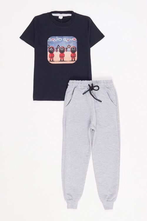 Erkek Çocuk Squid Game Baskı Yazlık Takım 1-8 Yaş 13809