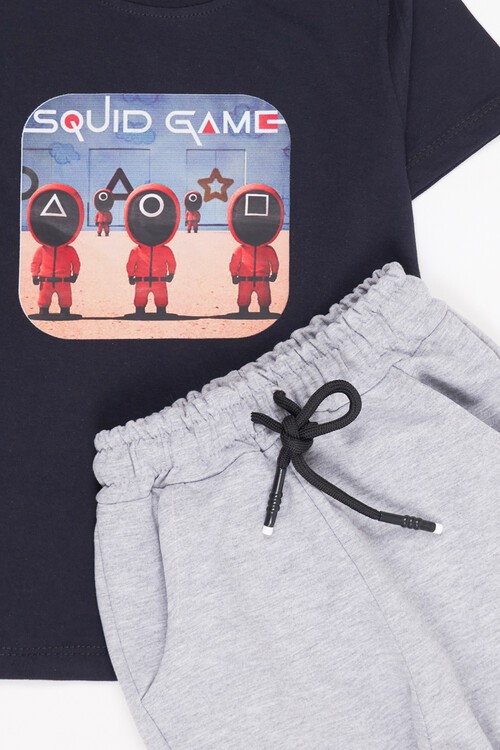 Erkek Çocuk Squid Game Baskı Yazlık Takım 1-8 Yaş 13809