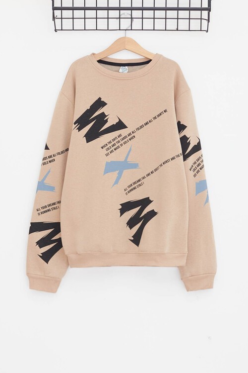 Erkek Çocuk WXM Yazı Baskılı Sweatshirt 14154