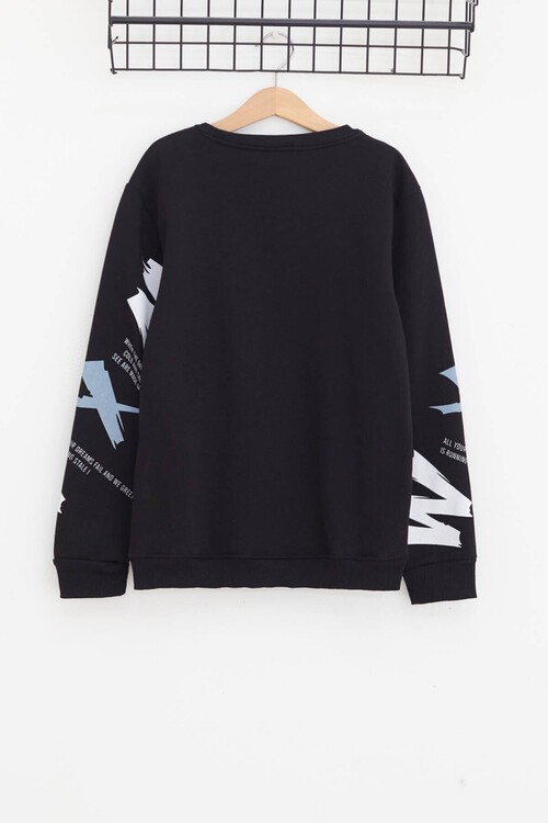 Erkek Çocuk WXM Yazı Baskılı Sweatshirt 14154