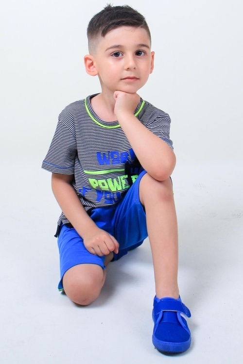 Erkek Çocuk Yazı Baskılı Şortlu Takım 14552